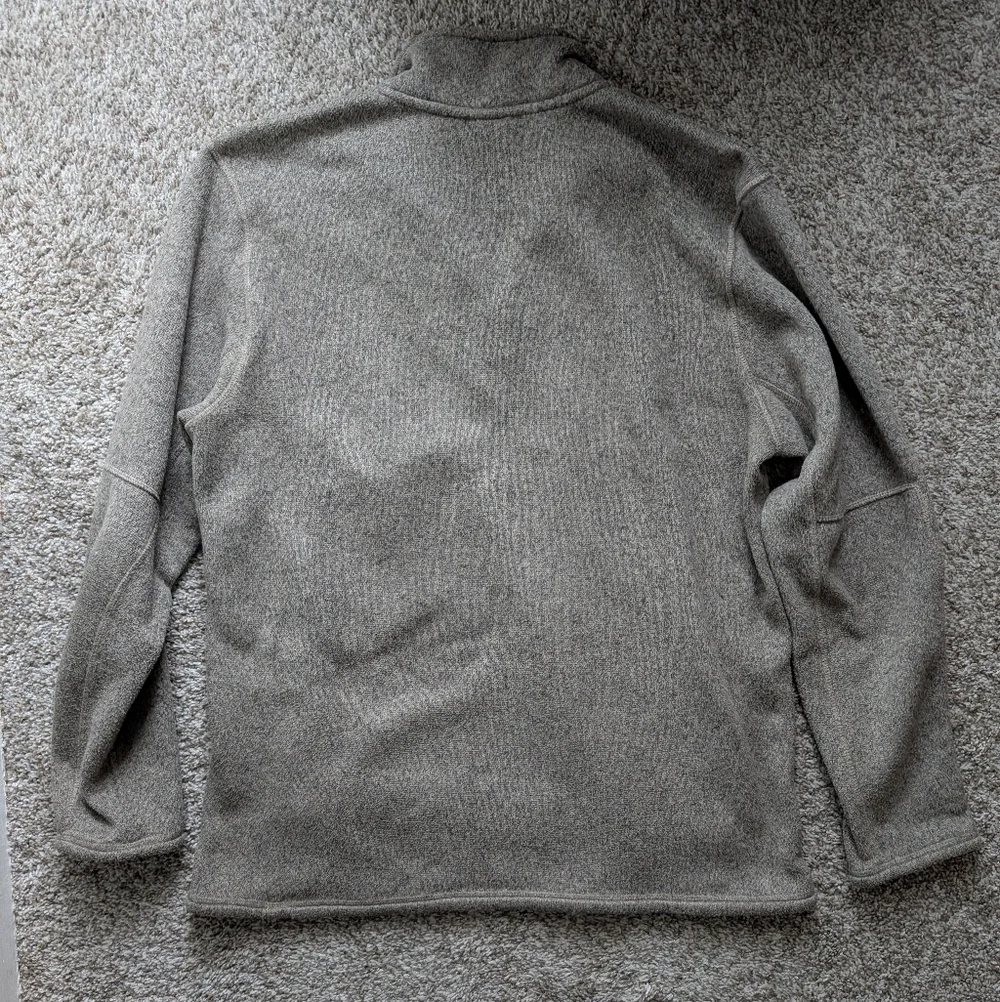 The North Face Men's Beige Quarter-Zip Pullover Sweater With Chest Pocket Size L